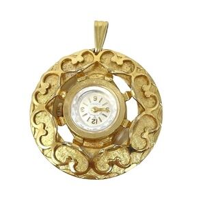 Andre Bouchard Baroness‎ Heart Watch Pendant Vintage Detailed Wind-up Clock